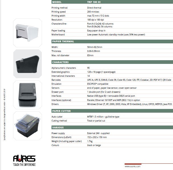 Advantech Aures TRP100 III Receipt Printer