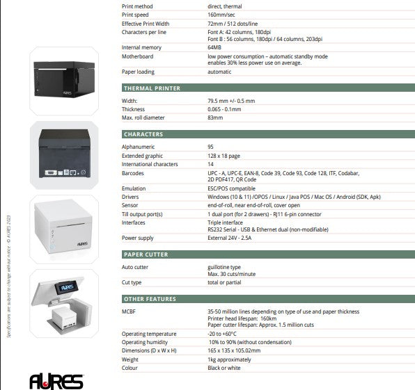 Advantech Aures ODP333 Receipt Printer