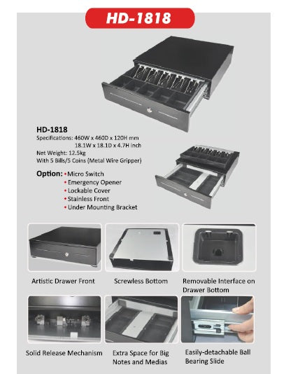 HD180-BB Heavy Duty Electrical Cash Drawer