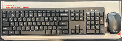 Lenovo 100 Wireless Combo Keyboard and Mouse - Black