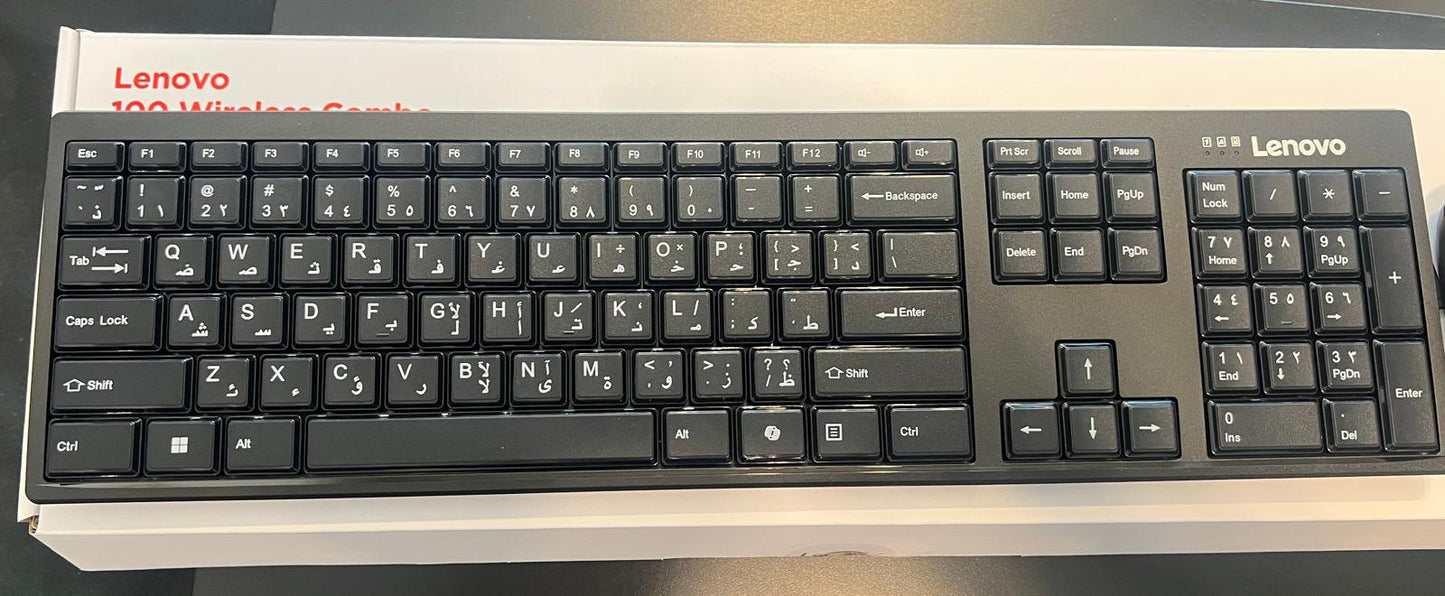 Lenovo 100 Wireless Combo Keyboard and Mouse - Black